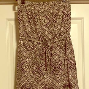 Strapless sun dress with draw string